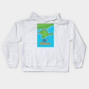 Crimea map travel poster Kids Hoodie